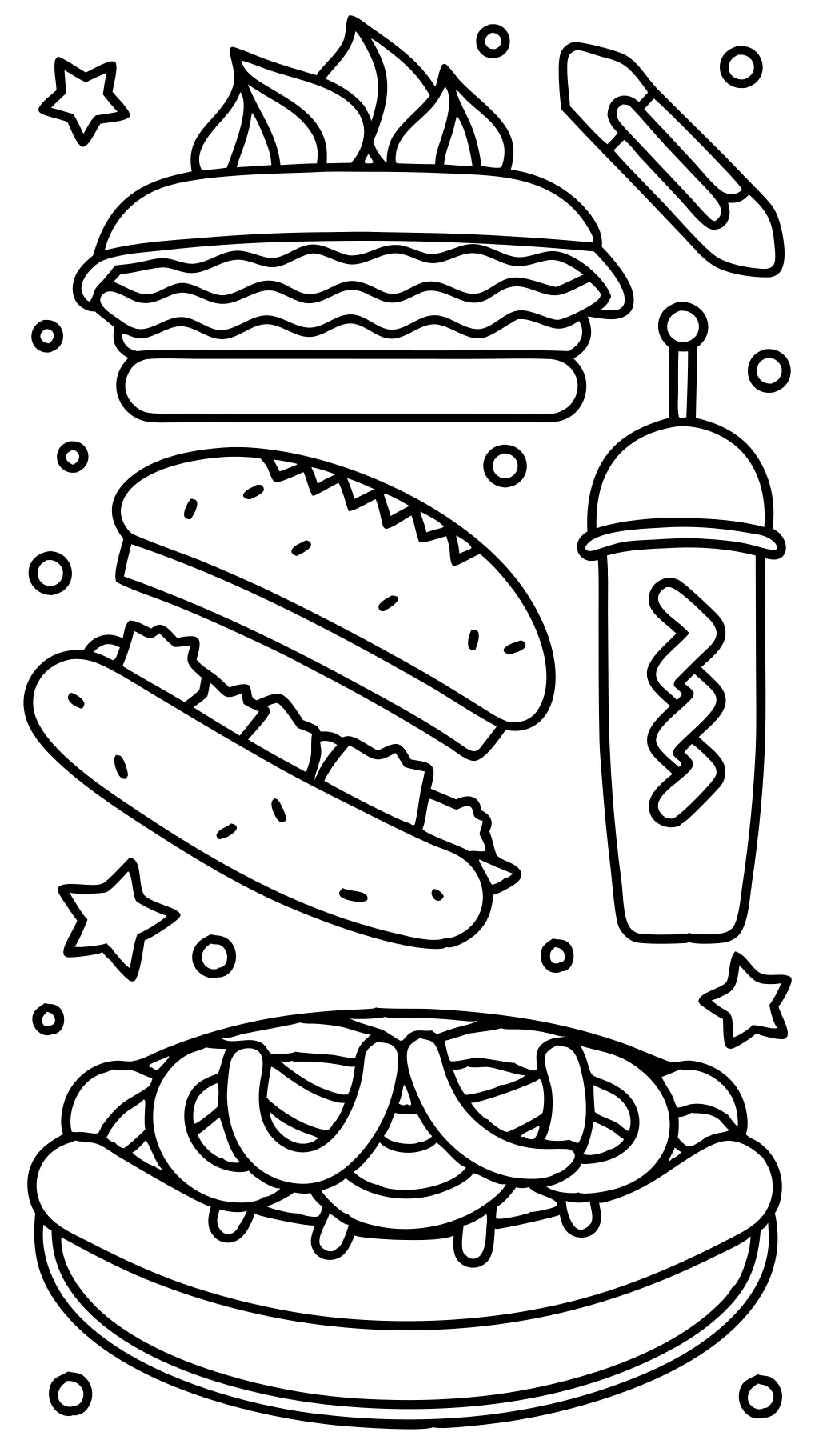 coloring pages hot dog